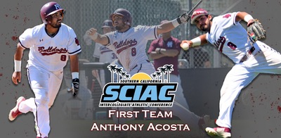 Junior Anthony Acosta Garners First-Team All-SCIAC Baseball Honors in First Year with Bulldogs