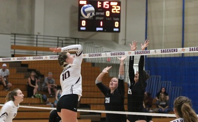 Christina Casey goes up for a kill