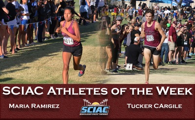 Maria Ramirez and Tucker Cargile were named the SCIAC Athlete of the Week for Cross Country.